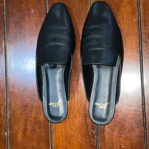 Used J Crew soft leather mules, size 9, black